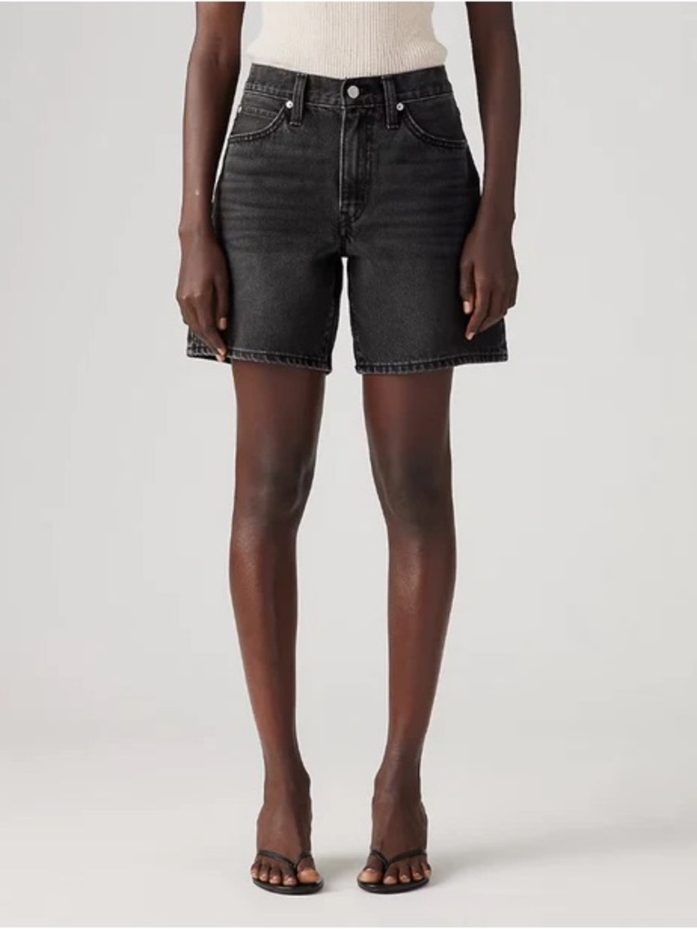 Levi's '94 Baggy Mid-Rise Black Denim Jeans Shorts Size 29 8